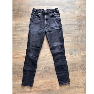 AGOLDE Pinch Waist Skinny Jeans Faded Black Organic Cotton Size 28‎ A165-1274